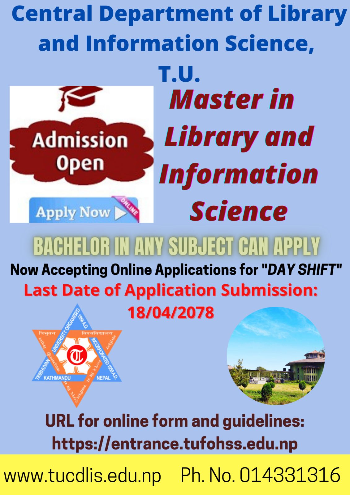 admission notice for the year 2078/079