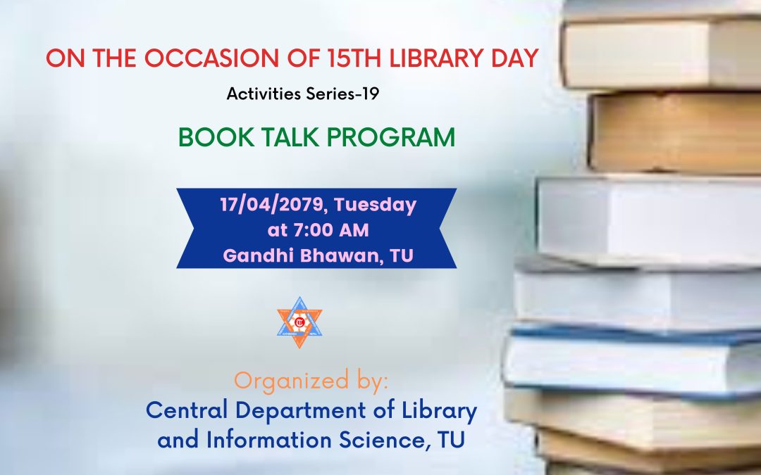 Book Talk Program on the occasion of 15th Library Day